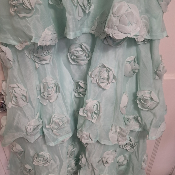 NWT Lulus Exceptional Entrance Mint Sleeveless Tier Rosette Midi Dress size Med - Picture 7 of 8